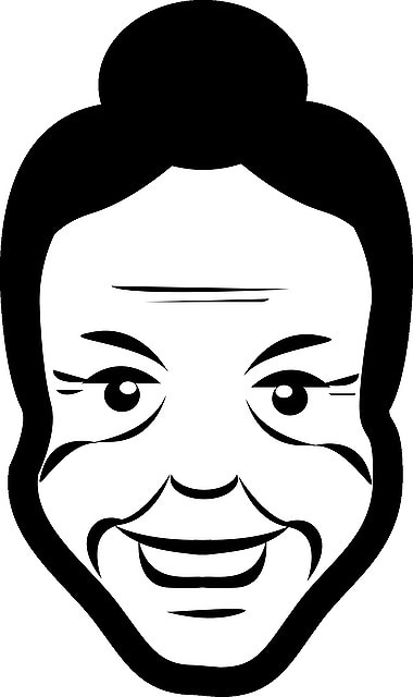 しわのあるおばさんのイラスト