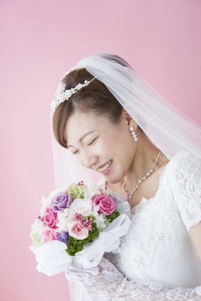 喜んでいる新婦
