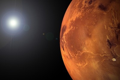 火星から見る太陽