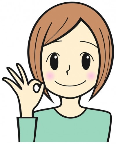 オッケーサインをしている女性のイラスト