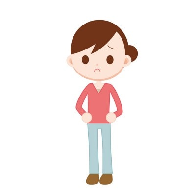 困り顔をしている女性のイラスト