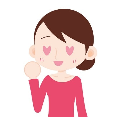 目がハートになっている女性のイラスト