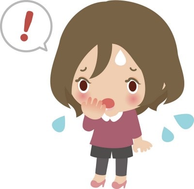 恥ずかしがっている女性のイラスト
