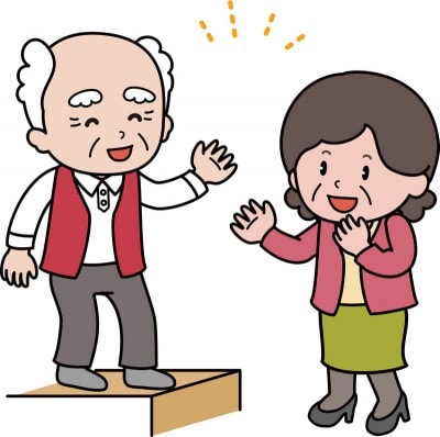 話をする老夫婦のイラスト