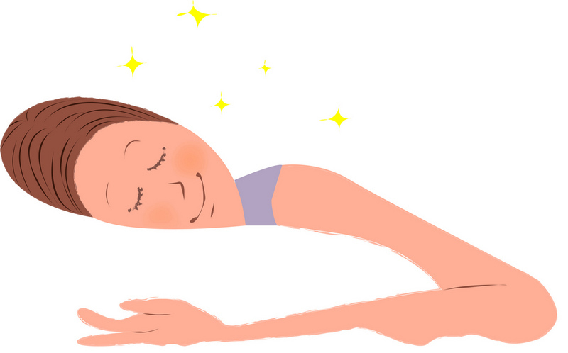 寝ている女性のイラスト