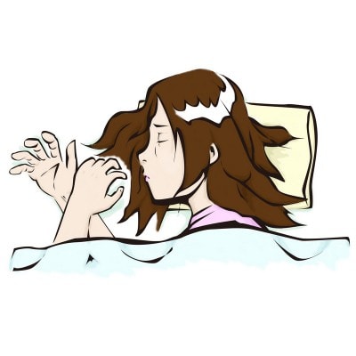 寝ている女性のイラスト