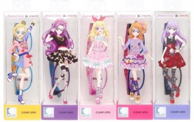 『アイカツ!スタイル×JINS PCパッケージタイプ(クリアレンズ)』価格、度なしパッケージタイプ各4,900円(税別)/度付きJINS PCレンズへの変更はプラス6,000円(税別)/通常レンズへの変更はプラス2,000円(税別)